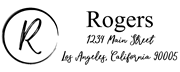 Drawn Circle Letter R Monogram Stamp Sample
